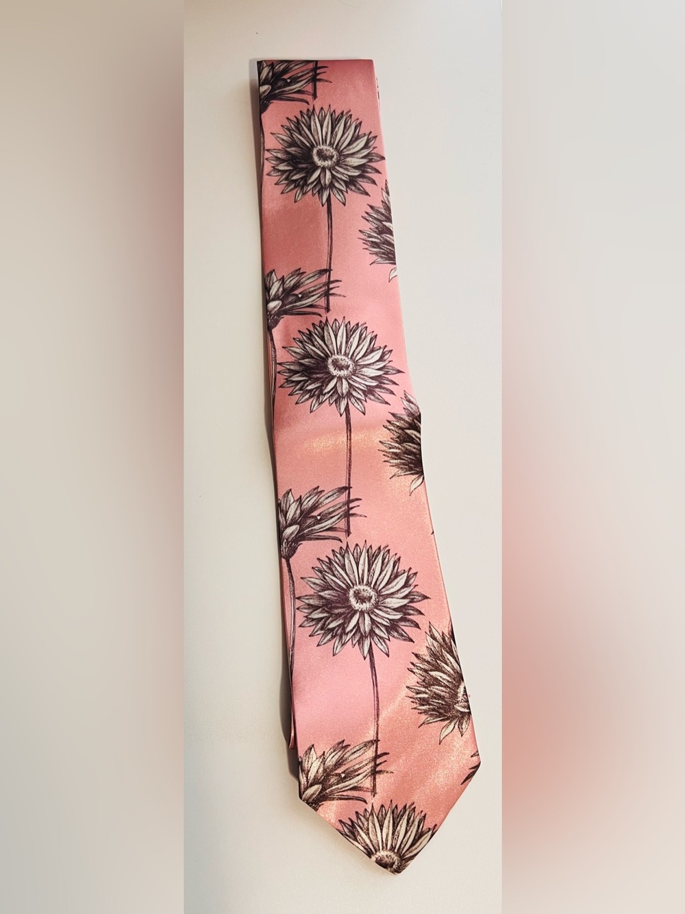 Pink Sunflower Floral Necktie – New